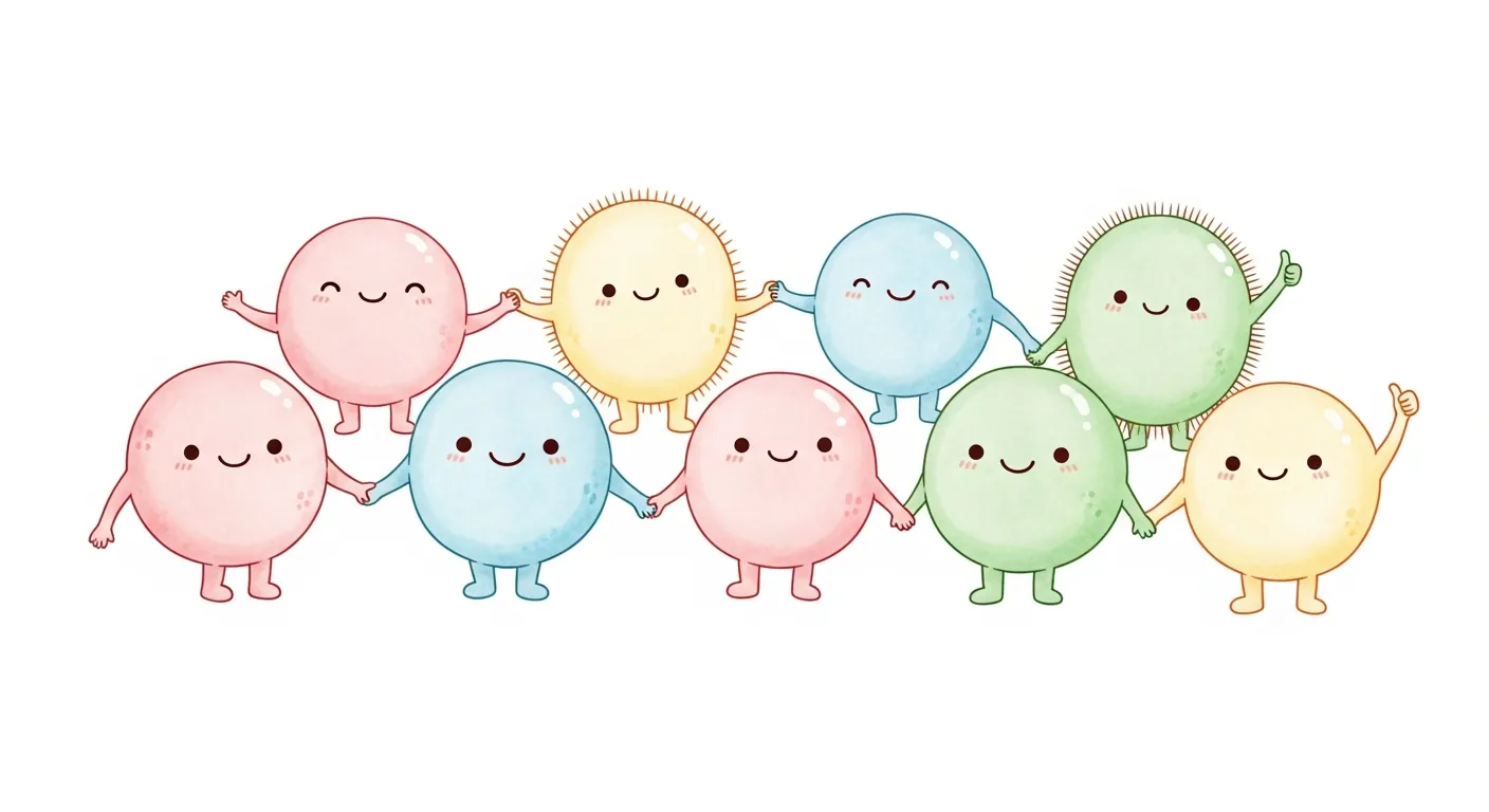 仲良く手をつなぐ乳酸菌たち。ぬか床の中にはこんな菌がいる。